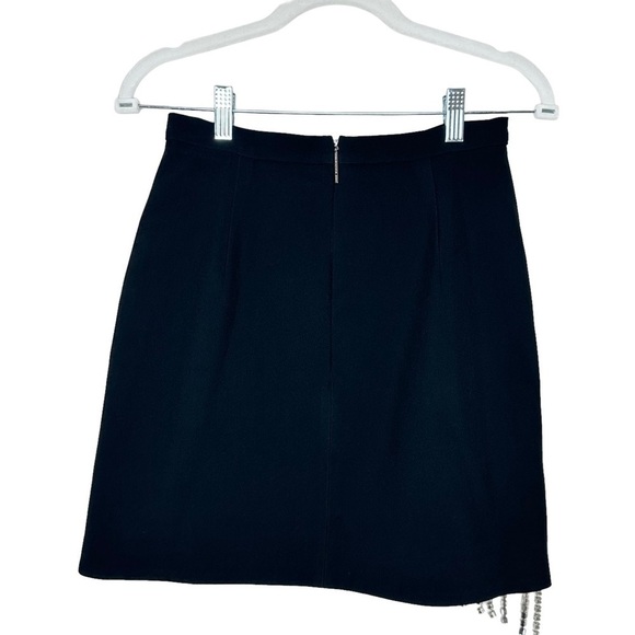 CHRISTOPHER KANE Size 4 Crystal Cupchain Mini Skirt Black - Picture 2 of 7